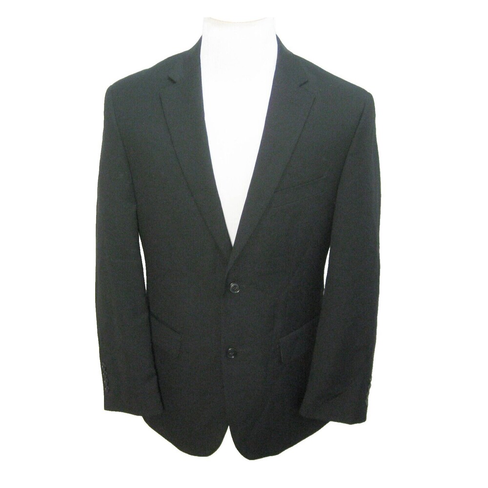 PRONTO UOMO Men's (Size 40R) Black 2 Button Wool Sport Coat Blazer Suit Jacket